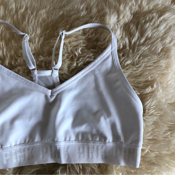White PINK Sports Bra - Picture 4 of 7
